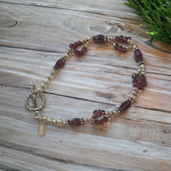 Sterling Silver Amethyst Toggle Bracelet - Picture 7 of 8